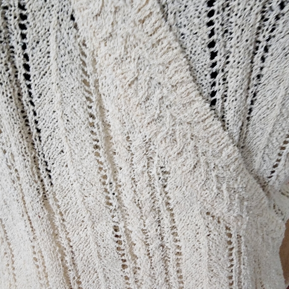 NWT Astr Wrap Front Pointelle Sweater Cream Sz Small - Picture 4 of 4